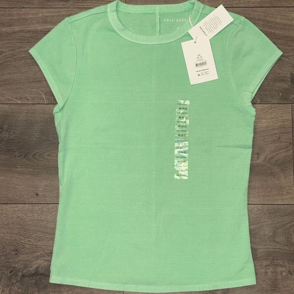 Free Assembly Cap Sleeve Tee Size XS (0-2) Sweet Mint Green Ribbed Top