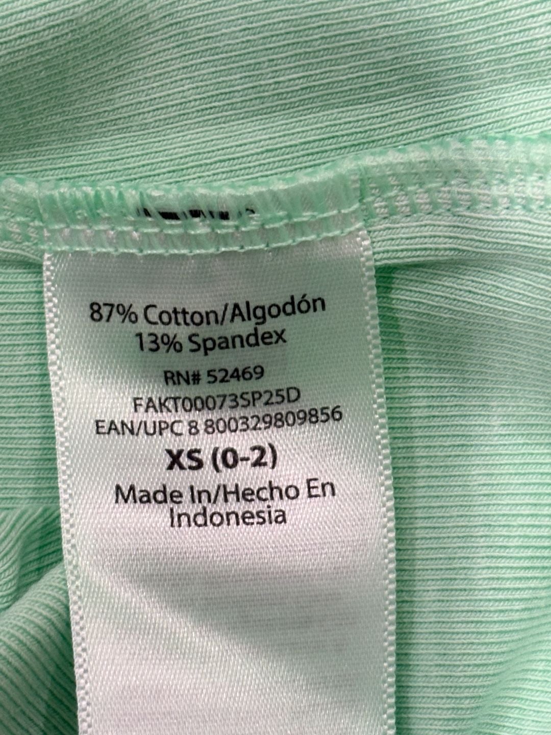 Free Assembly Cap Sleeve Tee Size XS (0-2) Sweet Mint Green Ribbed Top 4