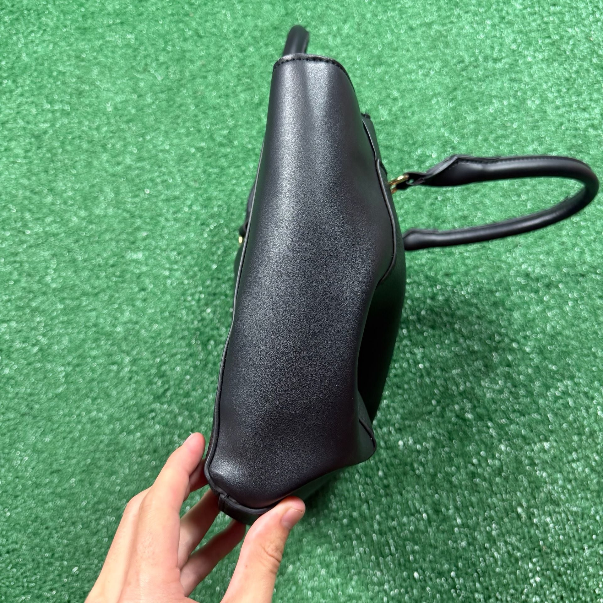 Nanette Lepore Black Pebbled Faux Leather Tote Handbag 5