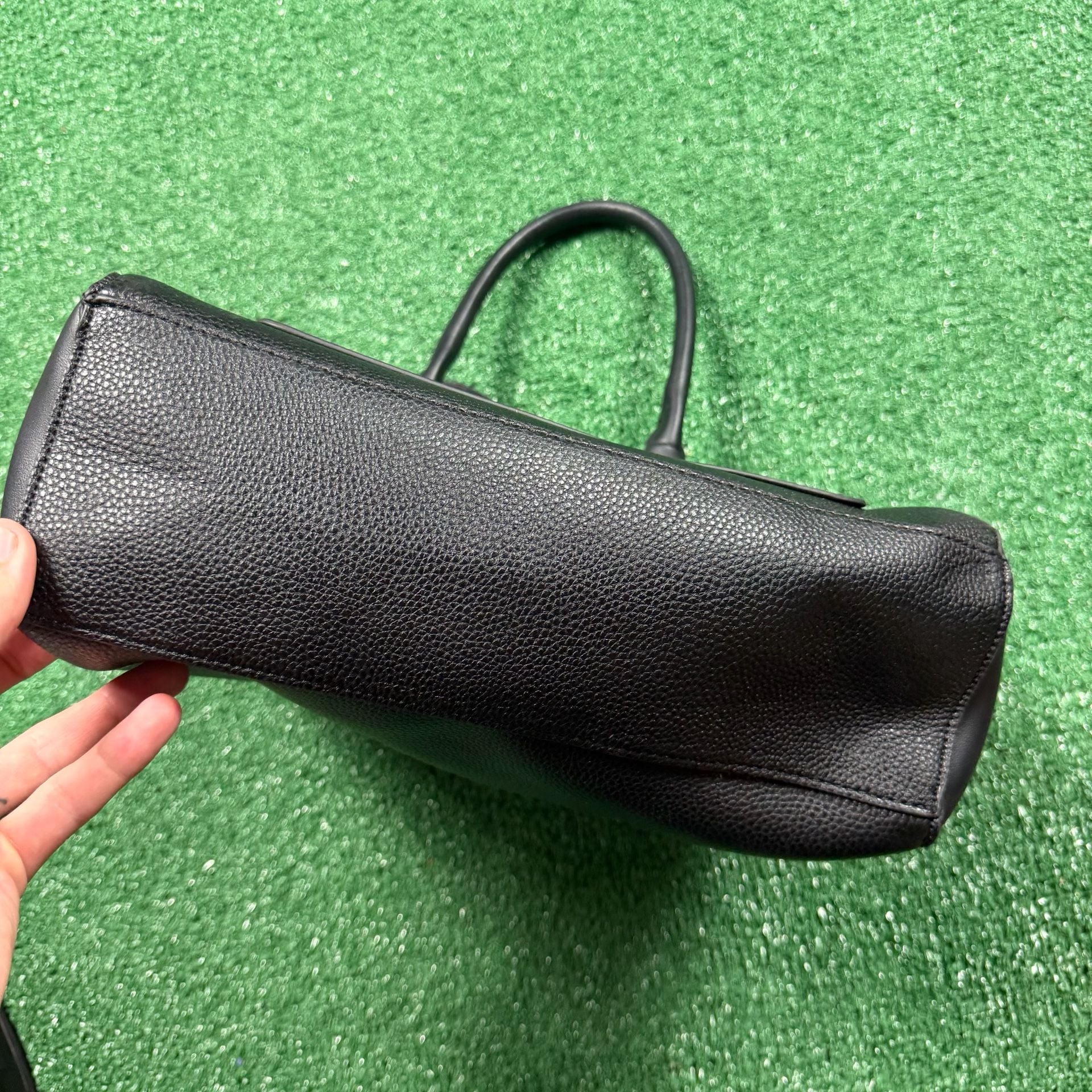 Nanette Lepore Black Pebbled Faux Leather Tote Handbag 7