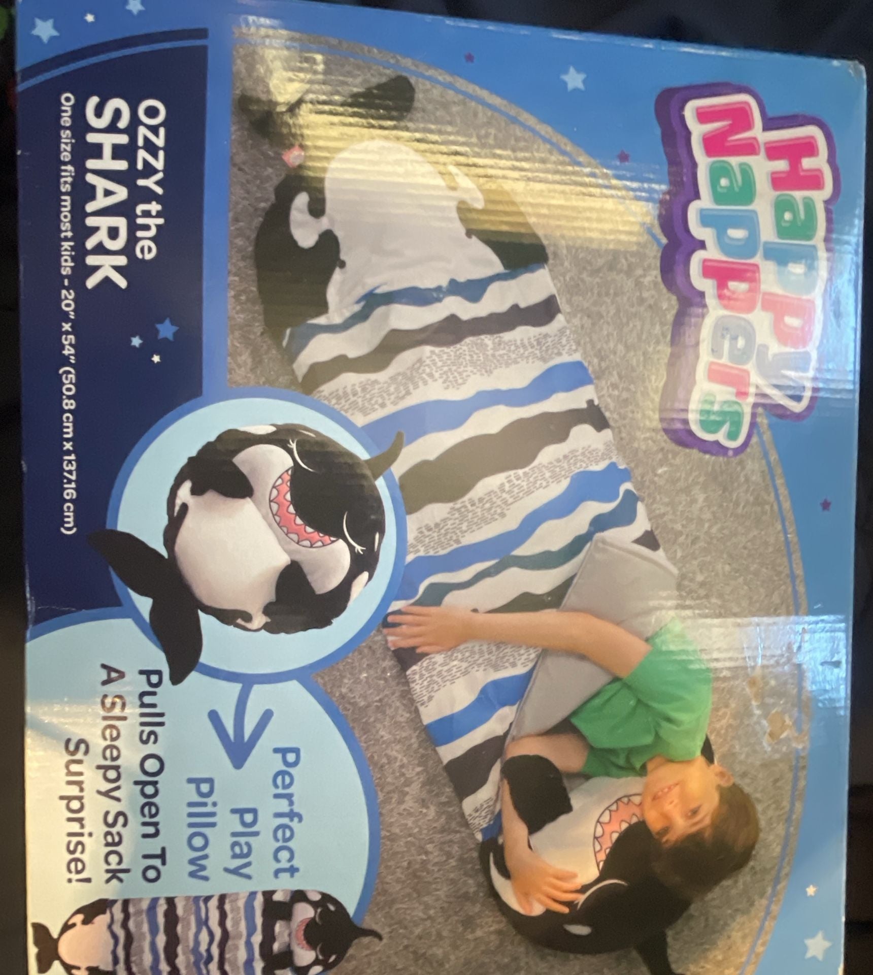 Happy Nappers Ozzy the Shark Pillow & Sleepy Sack Size 20" x 54" 1