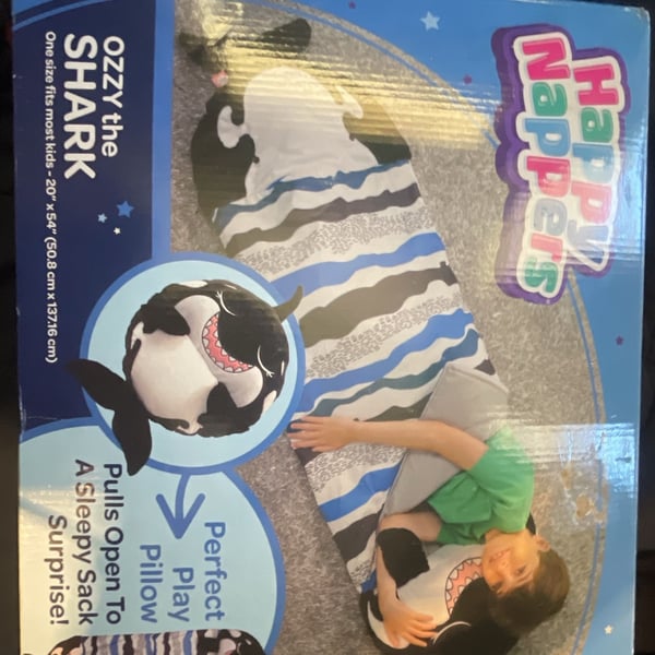 Happy Nappers Ozzy the Shark Pillow & Sleepy Sack Size 20" x 54"