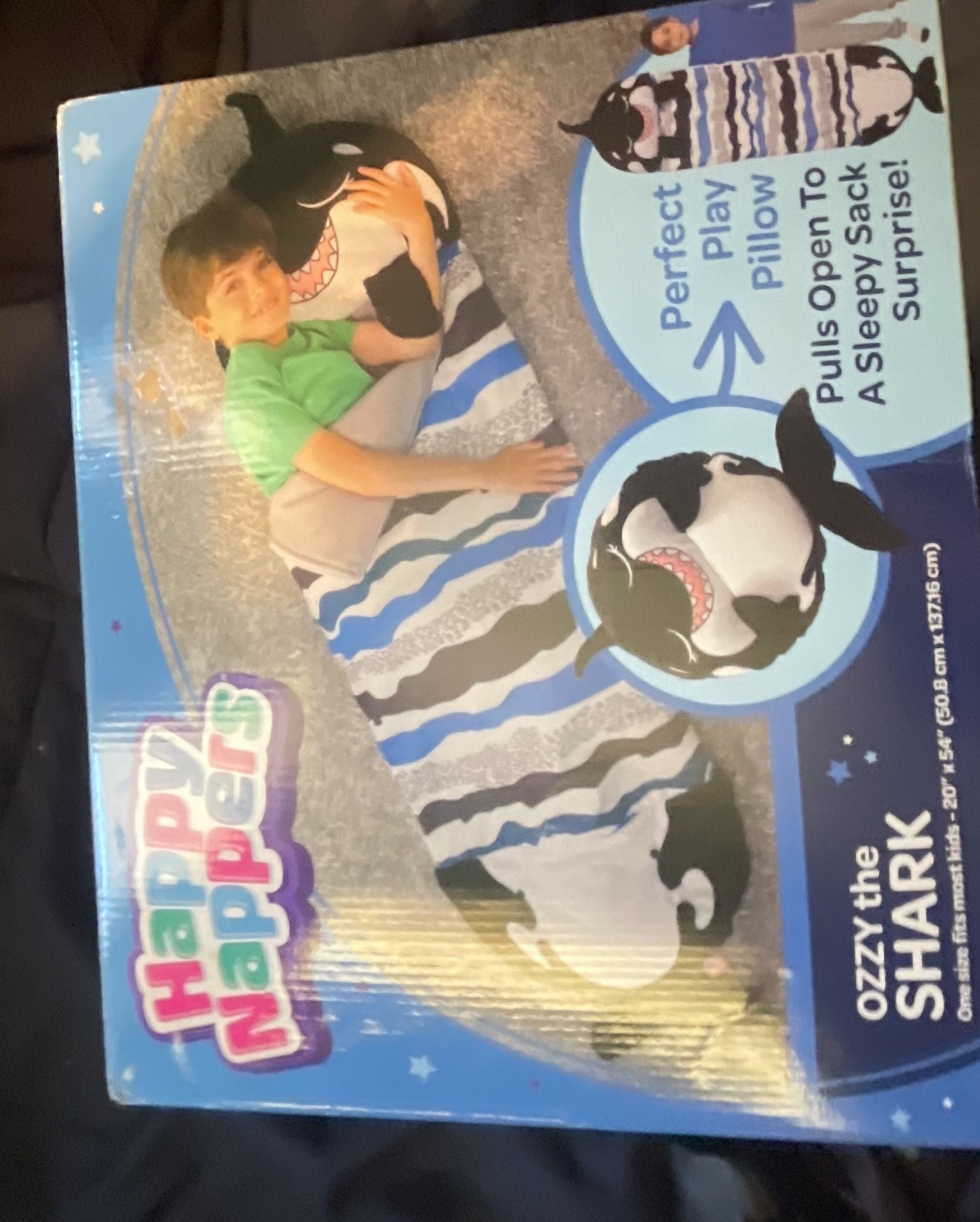 Happy Nappers Ozzy the Shark Pillow & Sleepy Sack Size 20" x 54" 2