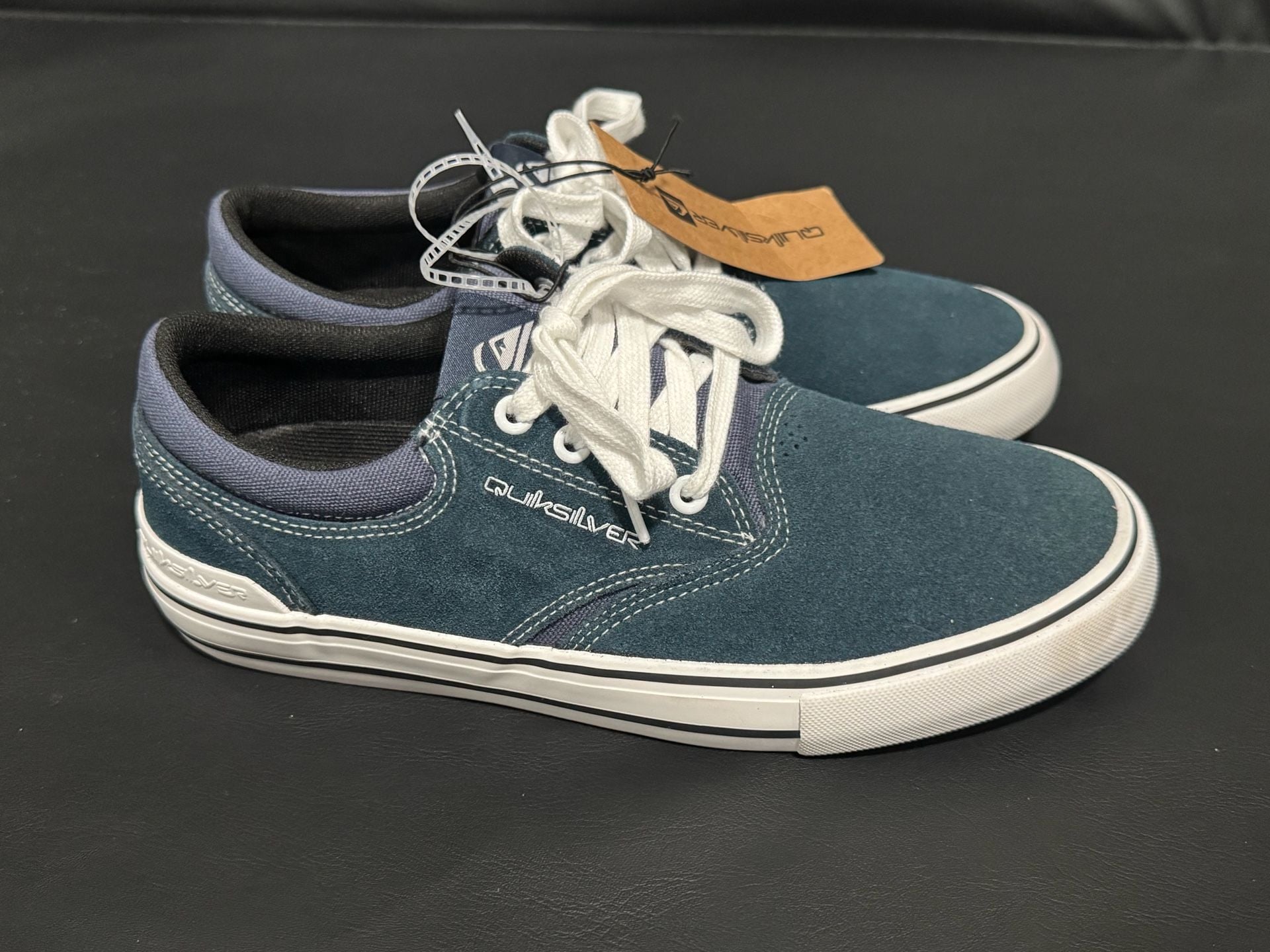 Quiksilver Aerial Shoes Size 8 Blue Leather Skate Sneakers New 2