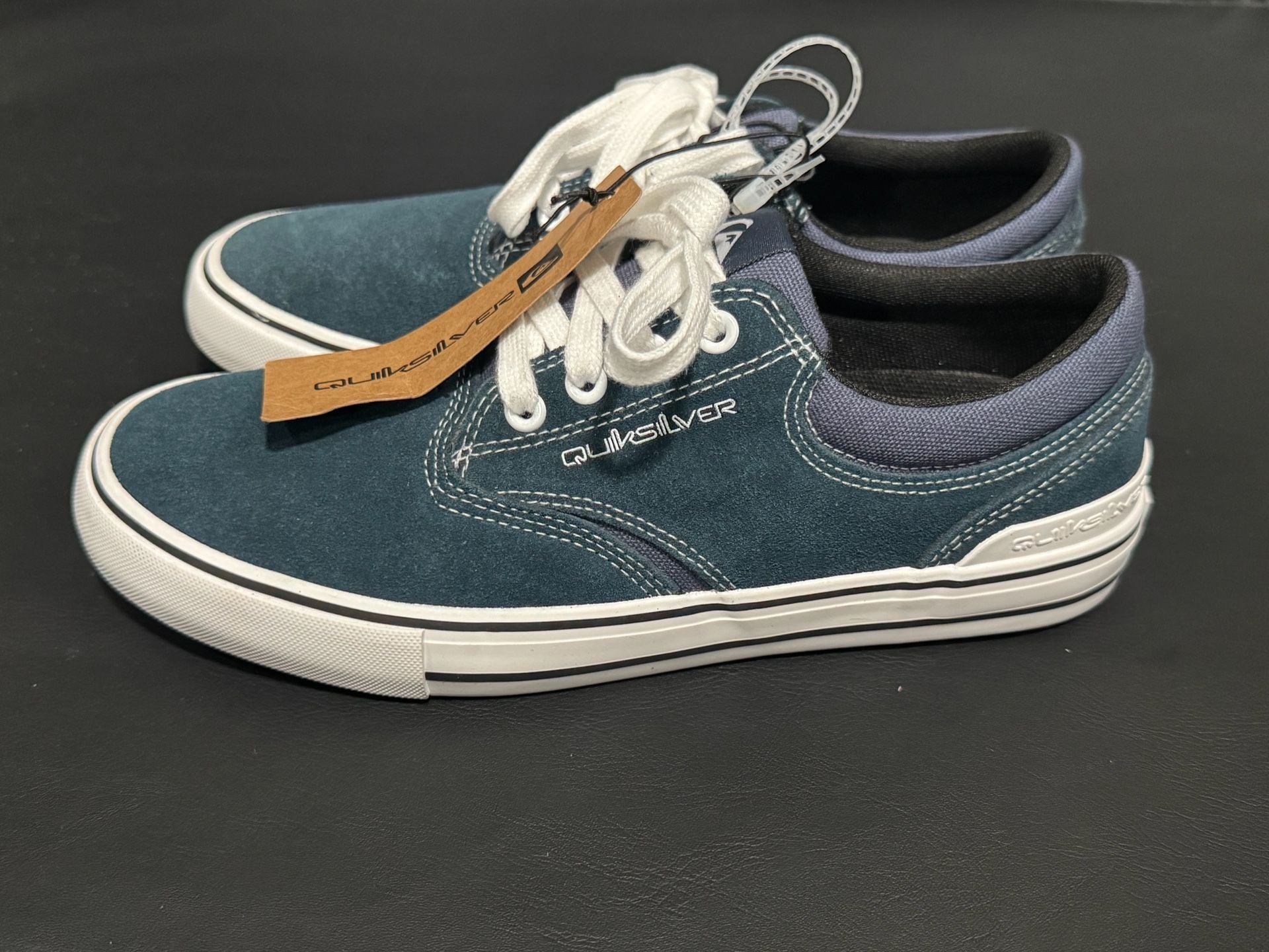 Quiksilver Aerial Shoes Size 8 Blue Leather Skate Sneakers New 4
