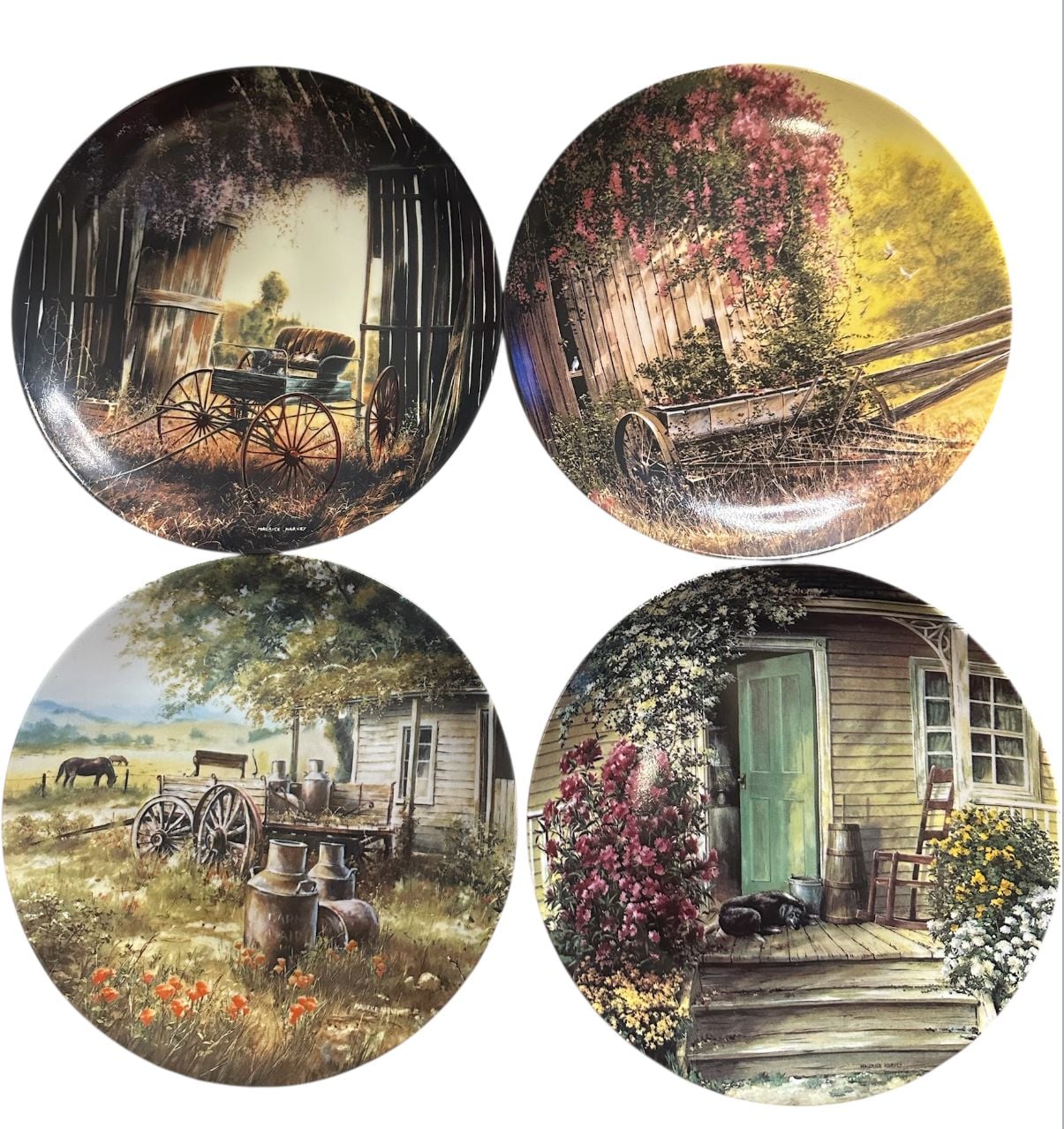 W.S. George Maurice Harvey Country Nostalgia Series Collector Plates Set of 4 1