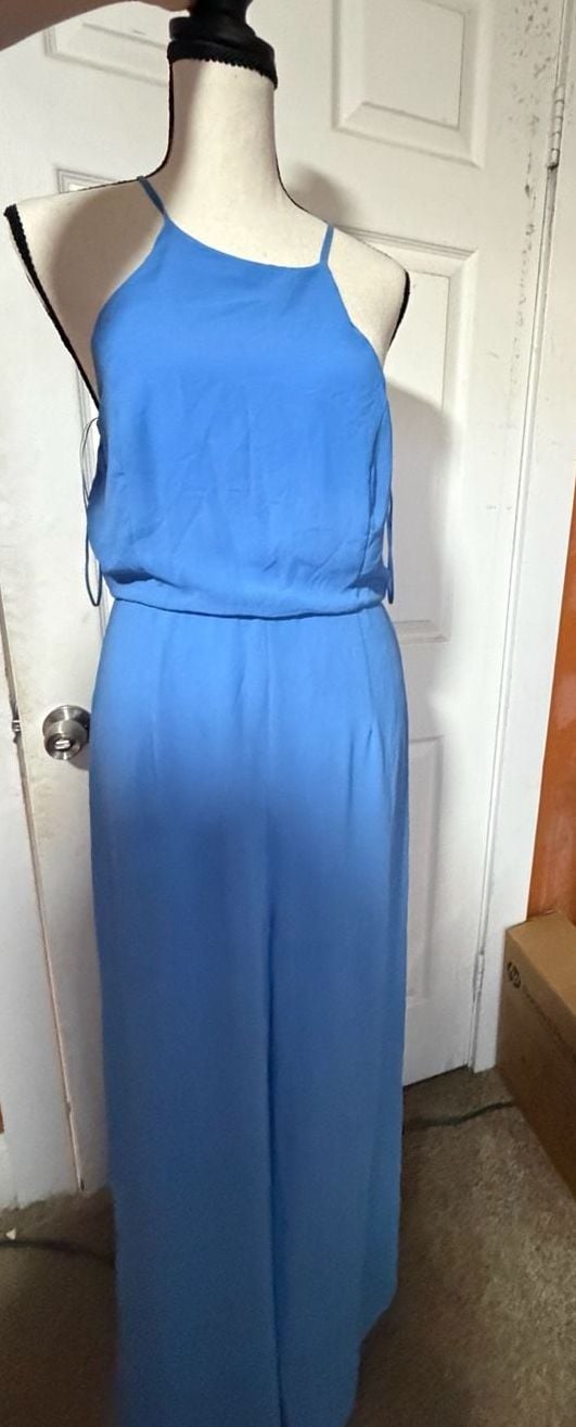 Gianni Bini Halter Jumpsuit Size M Blue 2