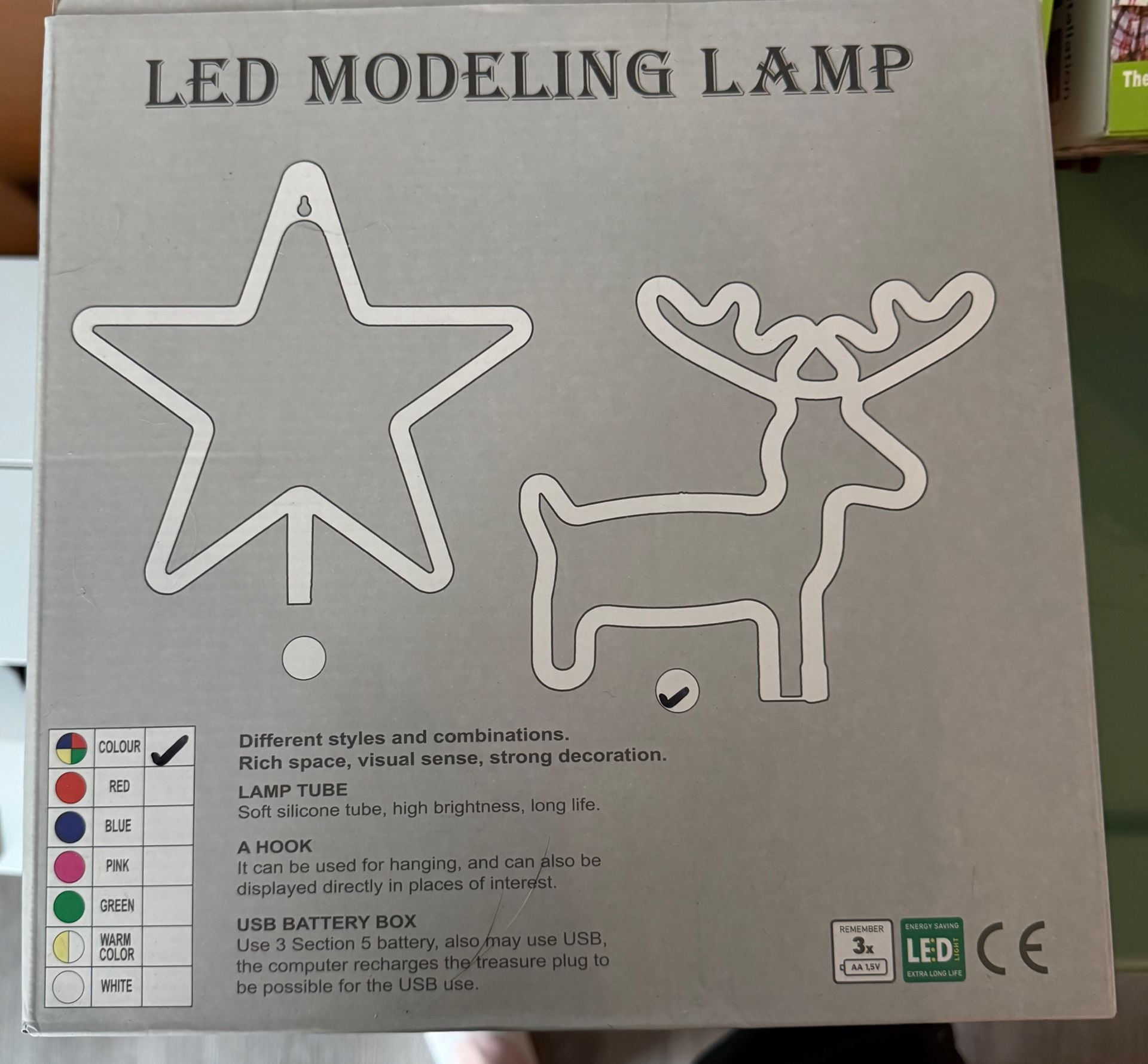 LED Modeling Lamp Reindeer Sign Box 1