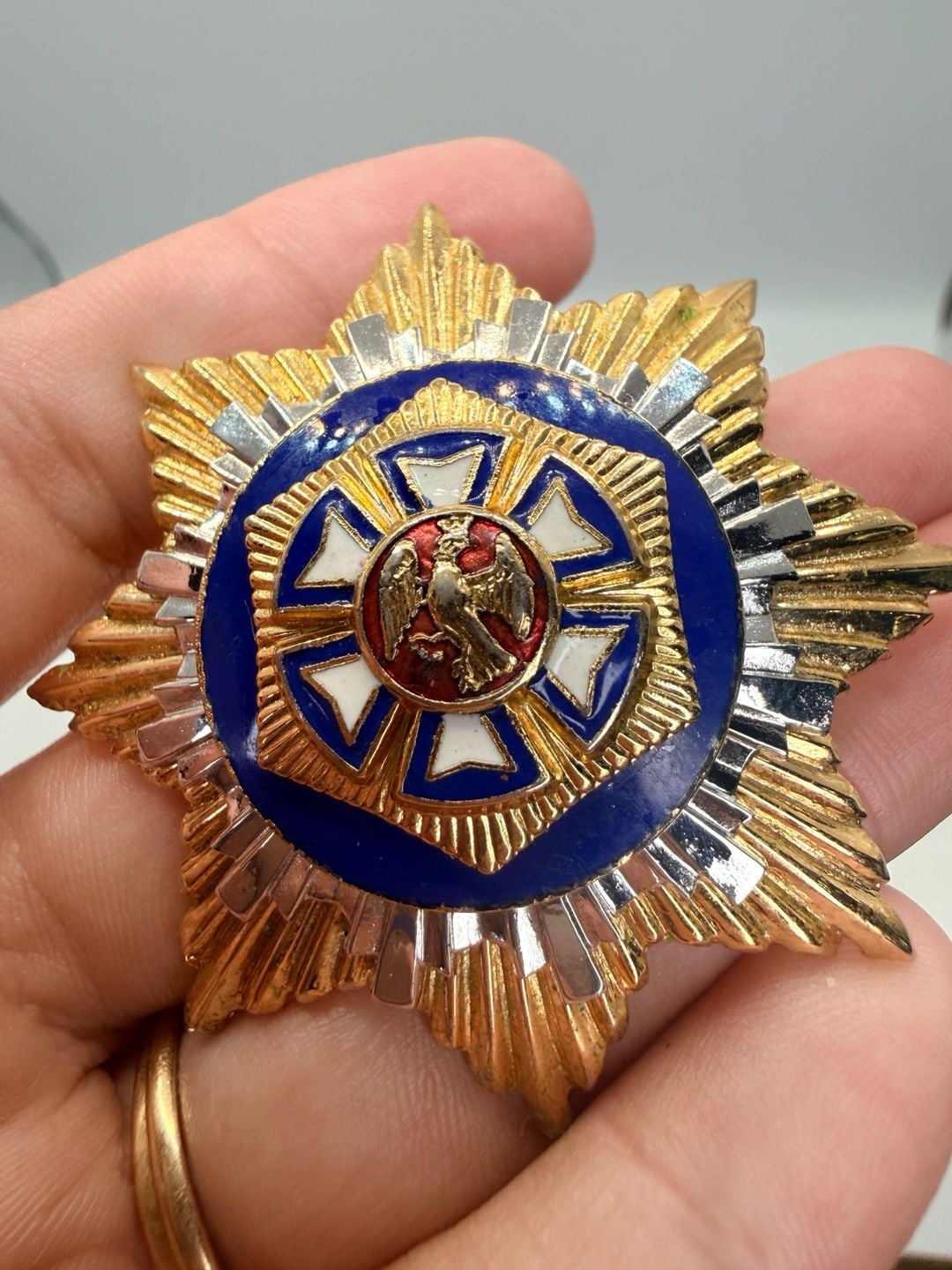 Coro Star Brooch Enamel Heraldic Pin Vintage 2