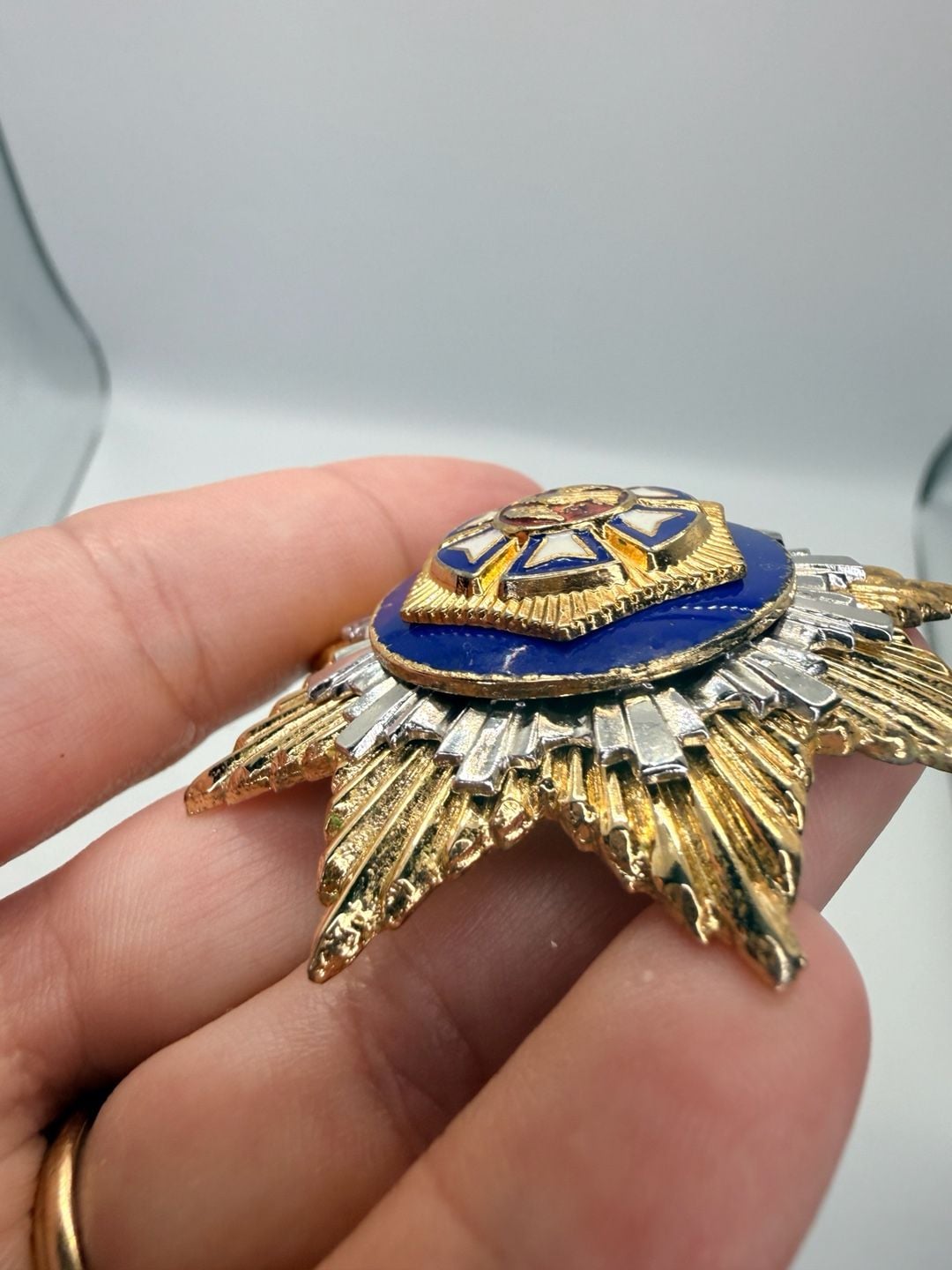 Coro Star Brooch Enamel Heraldic Pin Vintage 7