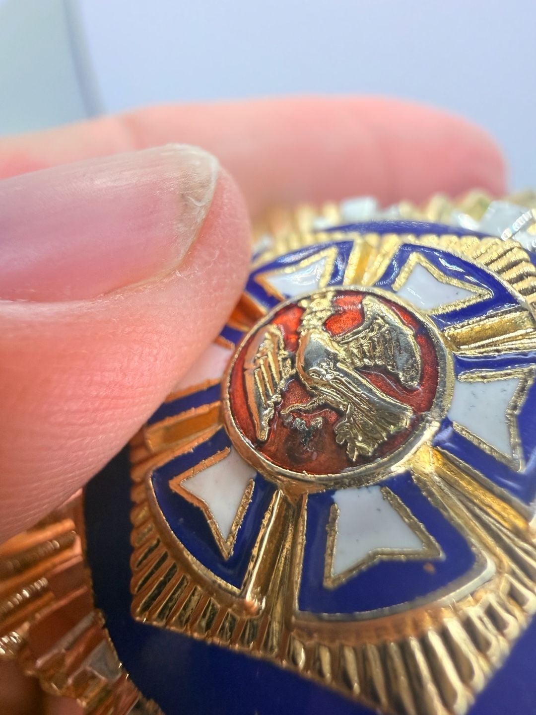 Coro Star Brooch Enamel Heraldic Pin Vintage 8