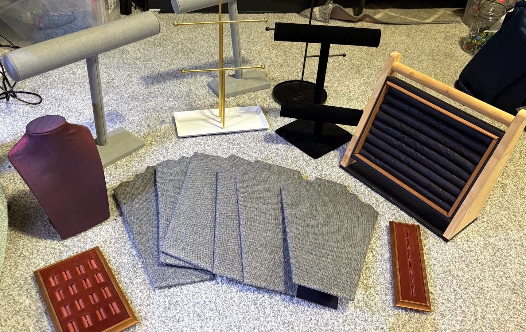 15 Assorted Jewelry Display Stands Lot Necklace T-Bar Ring Organizers 1