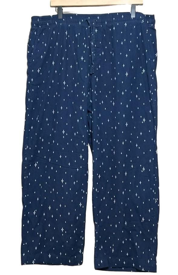 Gap Pajama Set Size XL Blue Star Print Long Sleeve V-Neck 2