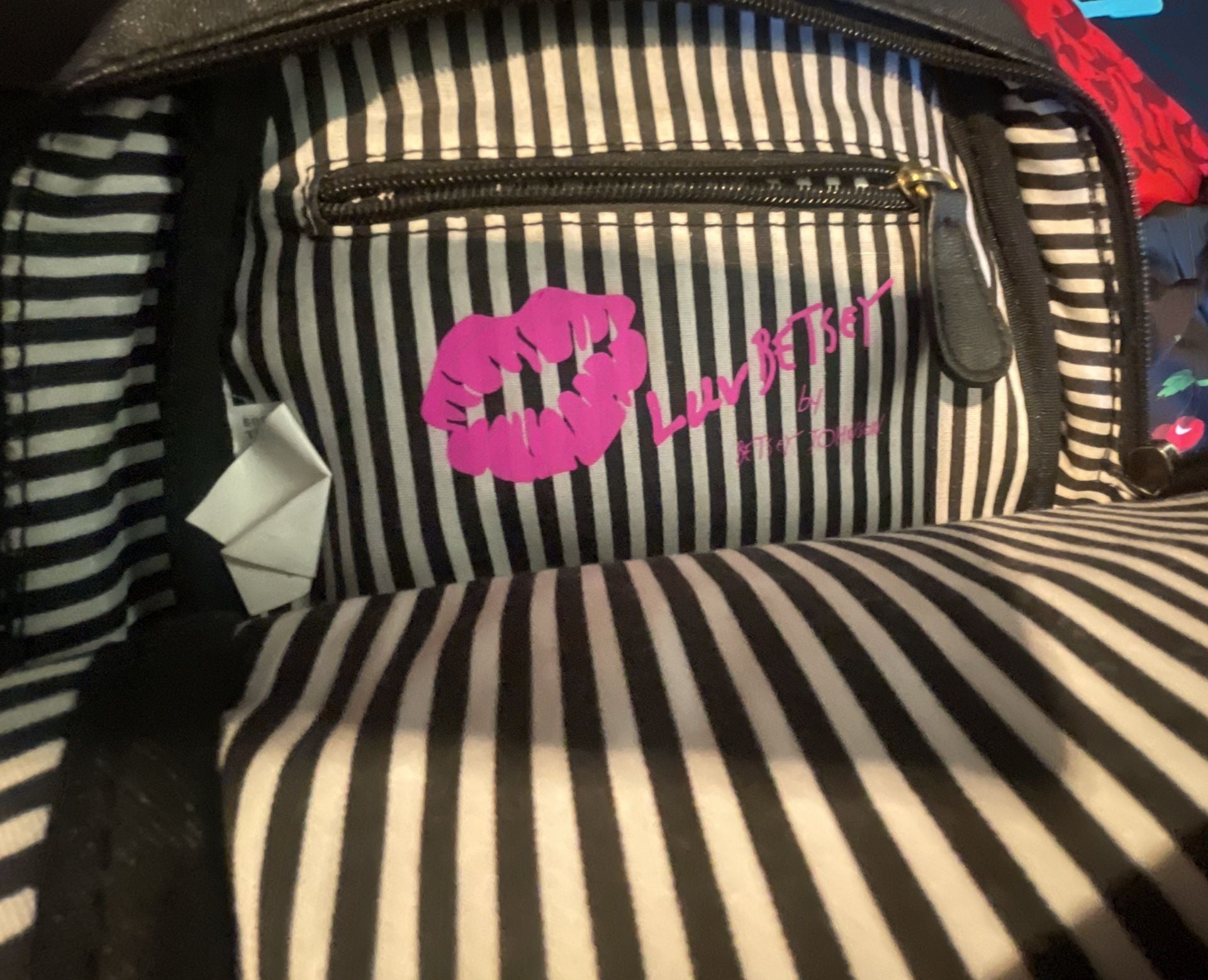 Luv Betsey by Betsey Johnson Quilted Bow Mini Backpack Pink Black 3