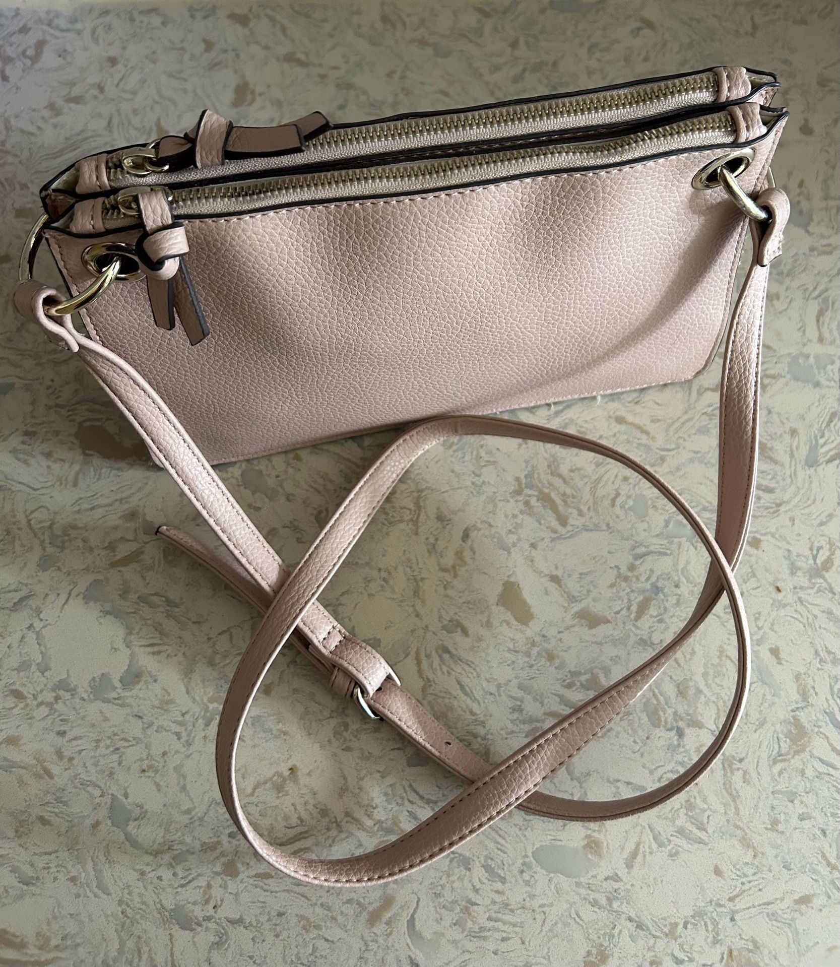 Nanette Lepore Pink Double Zip Crossbody Bag 2