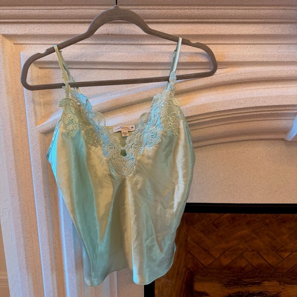 In Bloom by Jonquil Camisole Size M Green Lace Satin