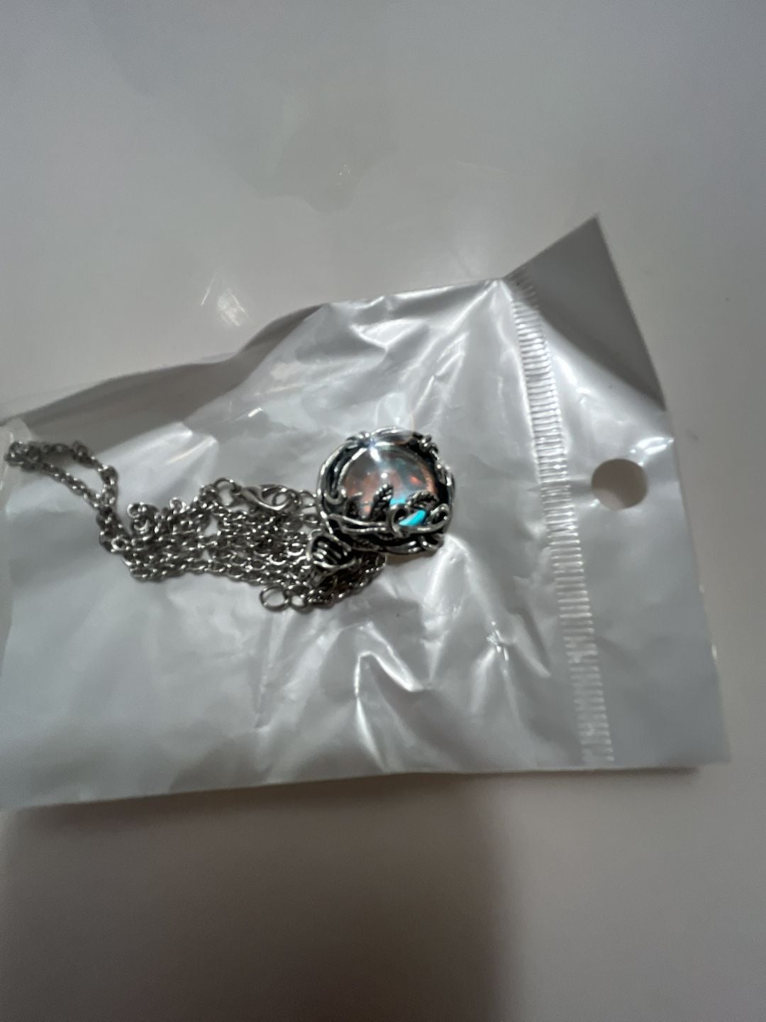 Thorn Vine Moonstone Necklace Iridescent Pendant 10