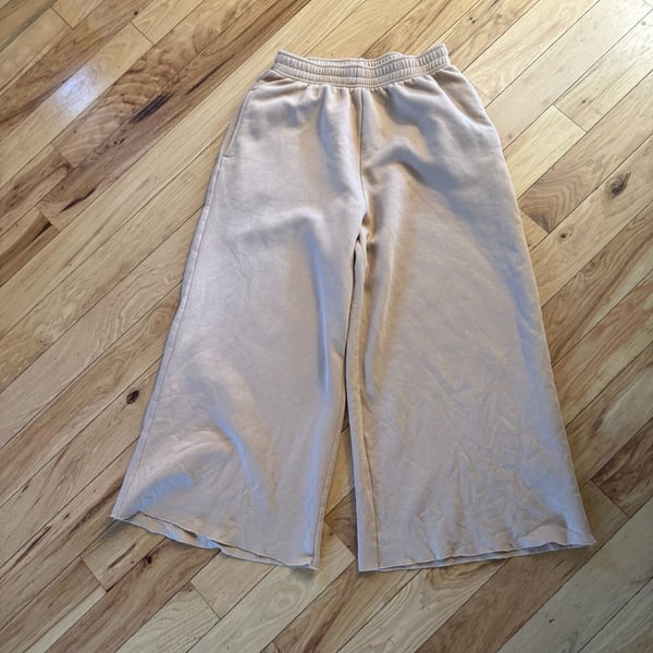 Wild Fable Wide Leg Sweatpants Size M Tan Fleece High Rise Lounge Pants