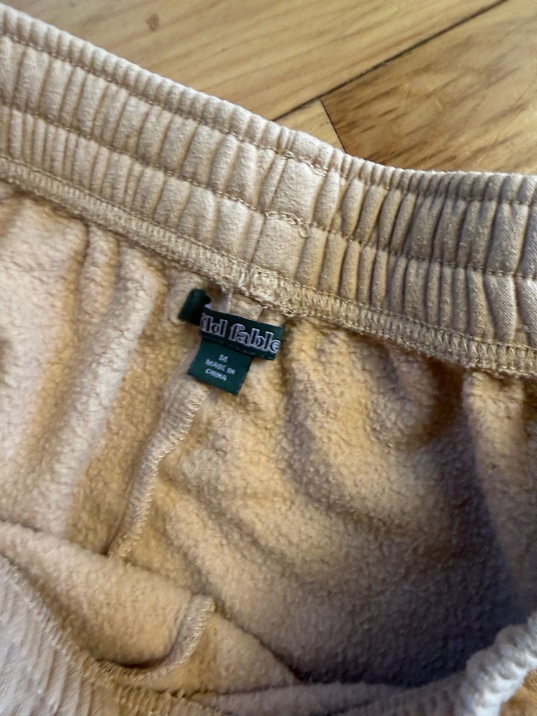 Wild Fable Wide Leg Sweatpants Size M Tan Fleece High Rise Lounge Pants 3