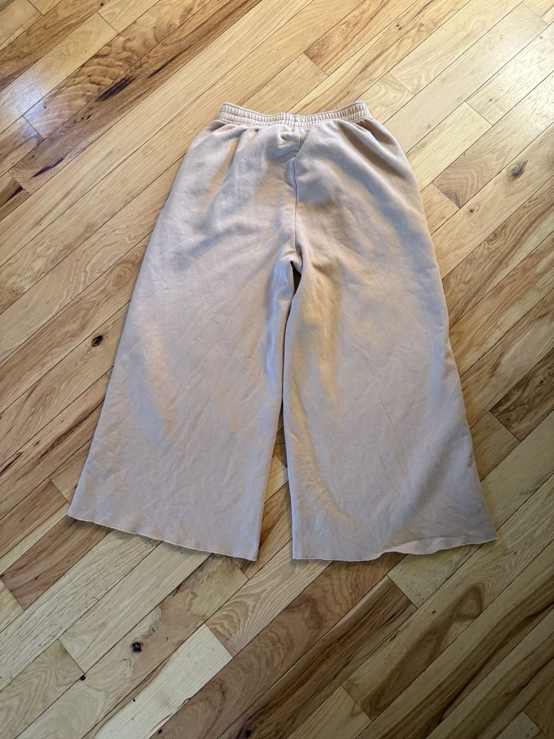 Wild Fable Wide Leg Sweatpants Size M Tan Fleece High Rise Lounge Pants 4