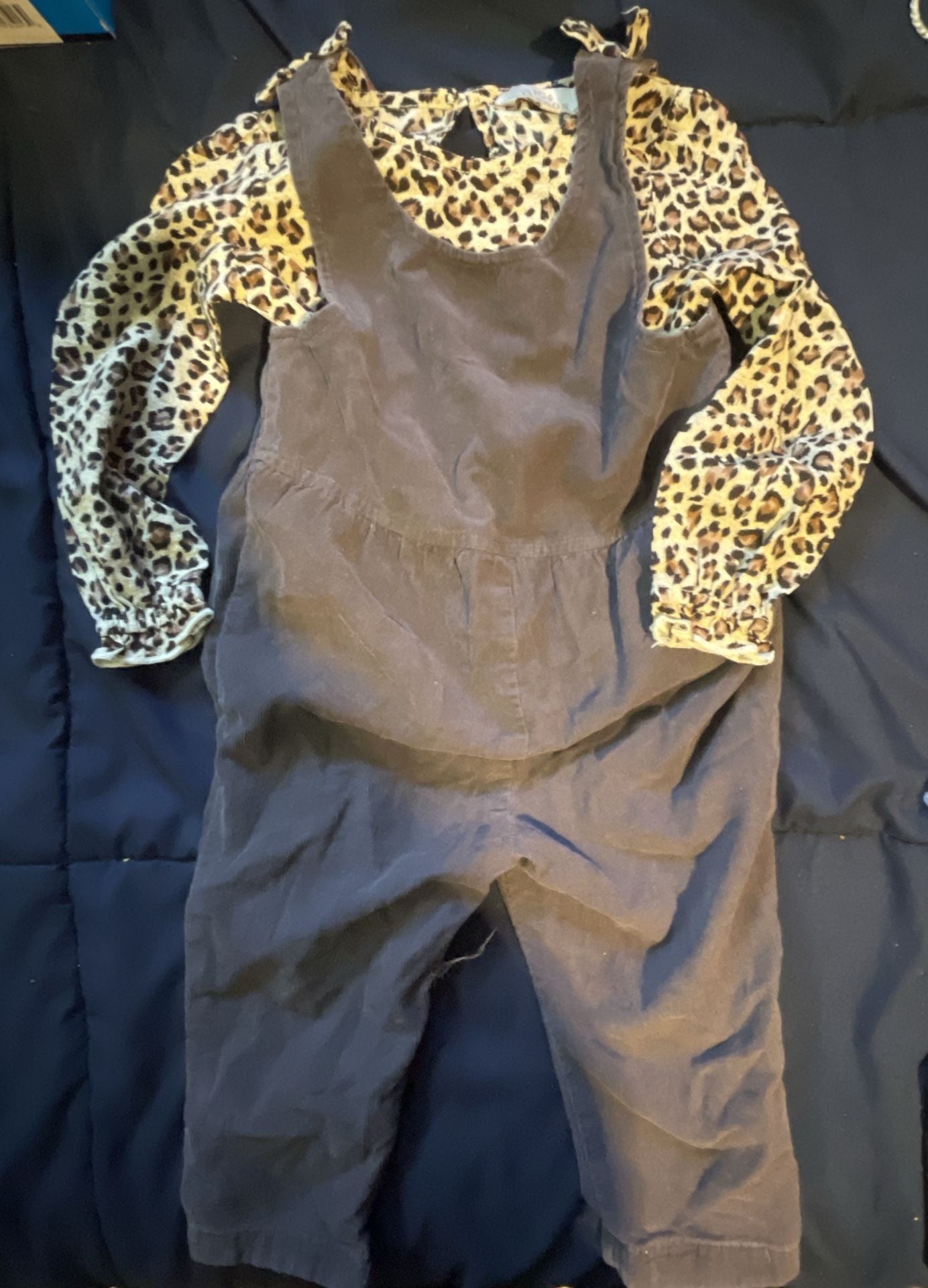 FG4 London Overalls Set Size 1-1.5 Yrs Corduroy Leopard Print Outfit 1
