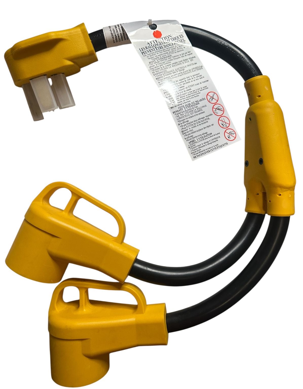 Mecmo 4 Prong NEMA Power Cord Y Adapter Max 30 Amp Shared 1