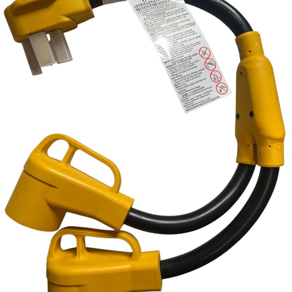 Mecmo 4 Prong NEMA Power Cord Y Adapter Max 30 Amp Shared