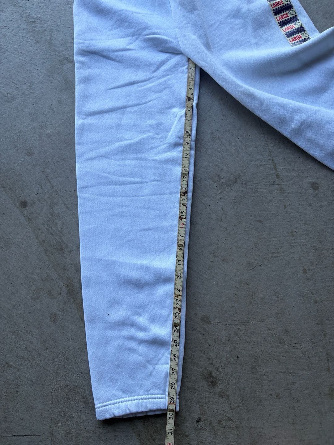 Fruit of the Loom Sweatpants Size Large White Fleece Joggers New With Tags 7