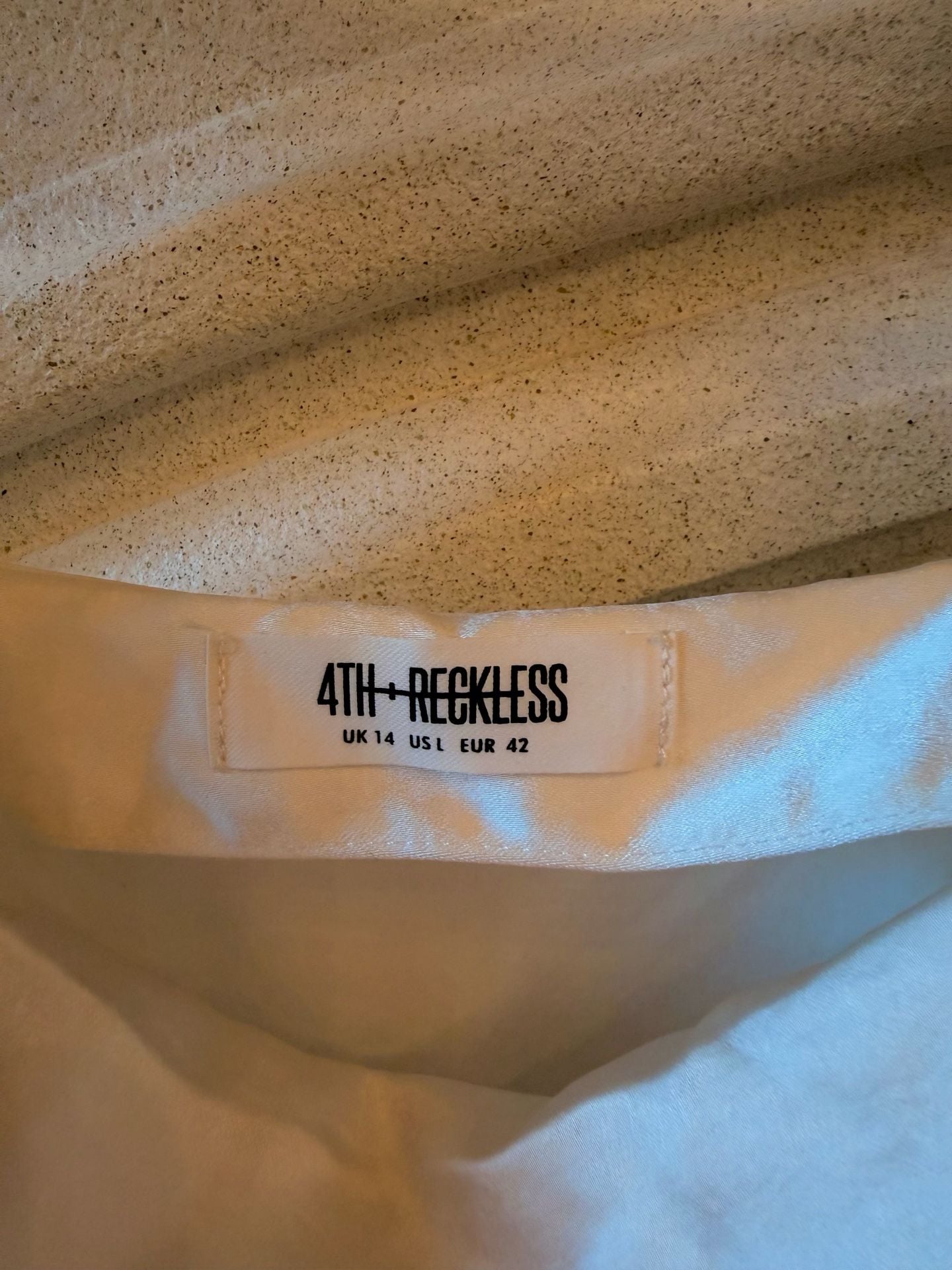 4th & Reckless Satin Cowl Neck Midi Dress Size US L White Slip 4