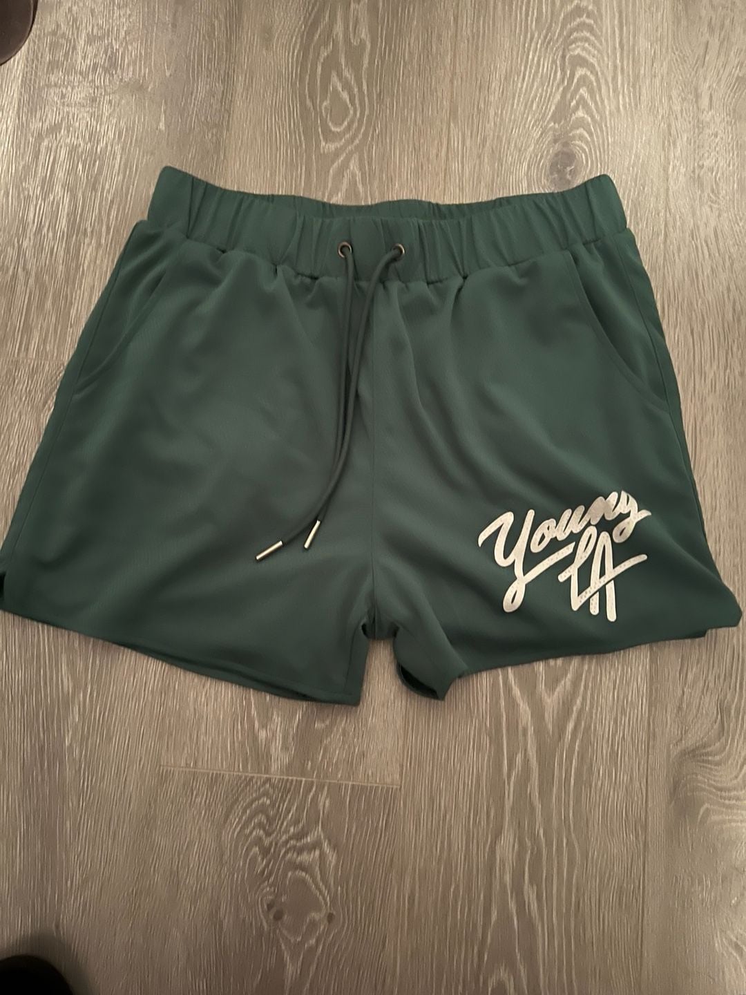YoungLA Athletic Shorts Size XXL Green Drawstring 2