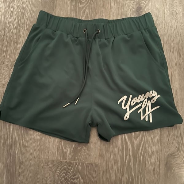 YoungLA Athletic Shorts Size XXL Green Drawstring