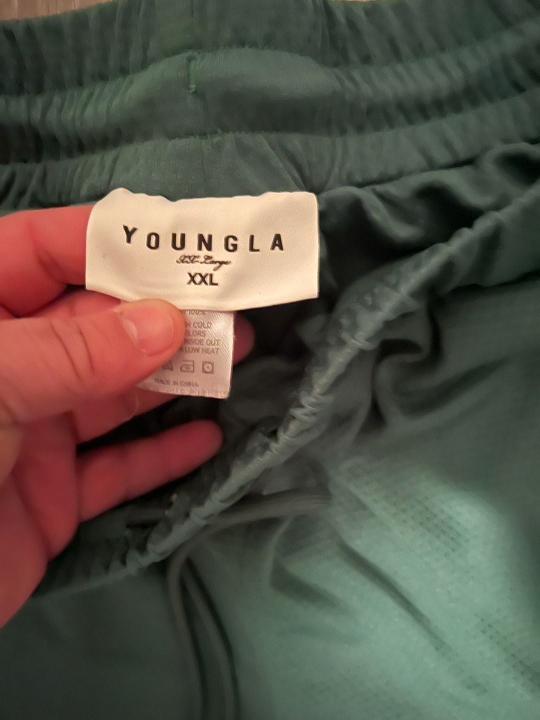 YoungLA Athletic Shorts Size XXL Green Drawstring 3