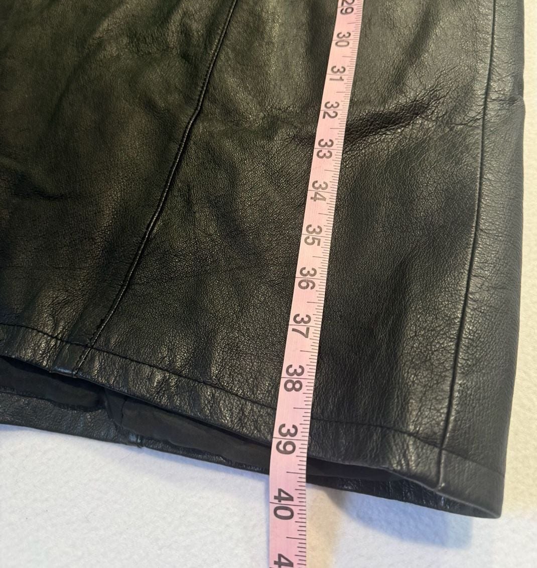 John Paul Richard Black Genuine Leather Coat Women 22 Plus Size Y2K 4