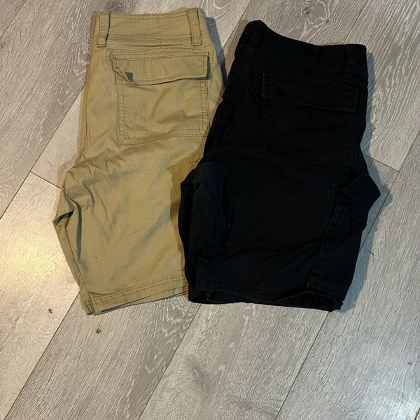 Sonoma Cargo Shorts Size 33 Lot Of 2 Black Khaki Flexwear