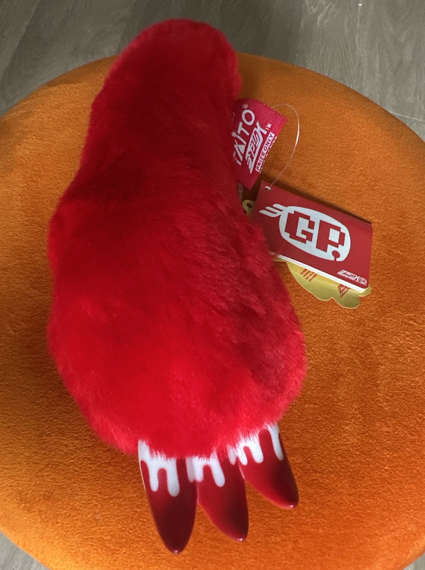 Taito Chax GP Gloomy Bear Red Paw Plush Keychain 3