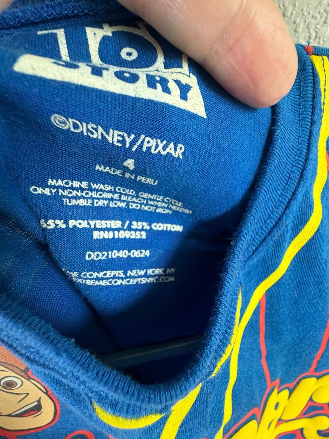 Disney Toy Story Baseball Jersey Size 4 Blue Woody Buzz Lightyear 5