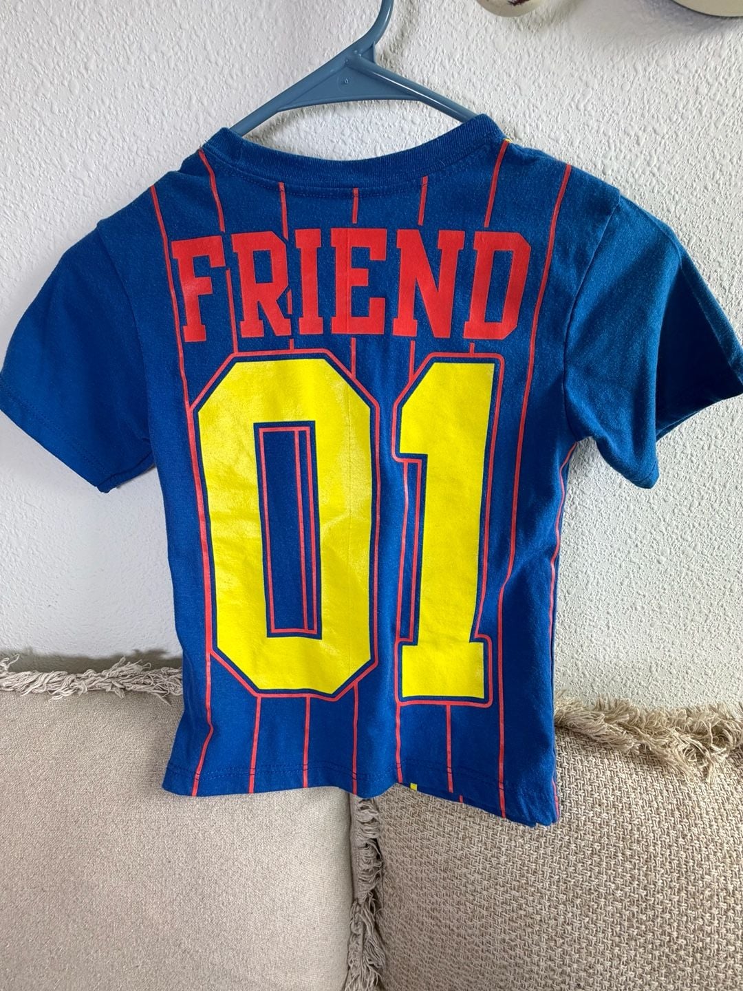 Disney Toy Story Baseball Jersey Size 4 Blue Woody Buzz Lightyear 6