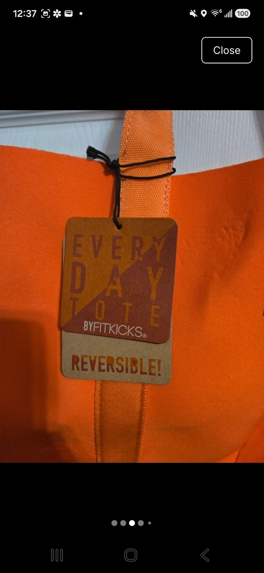 FITKICKS Every Day Tote Orange Red Reversible Bag 4