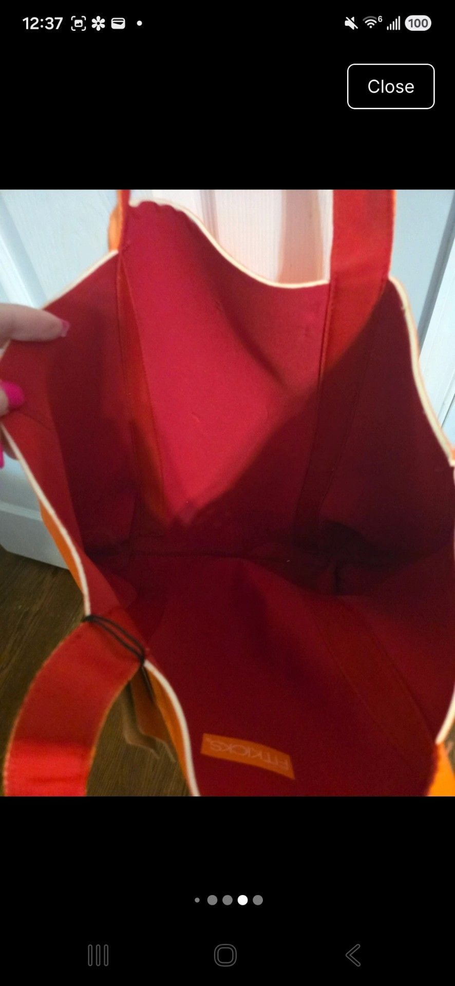 FITKICKS Every Day Tote Orange Red Reversible Bag 6