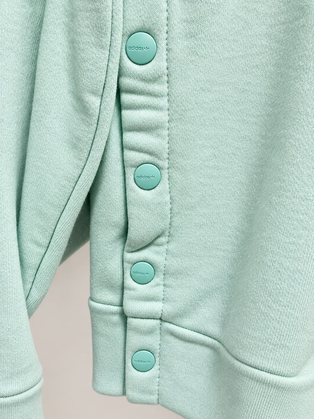 Adidas Originals Girls Youth L 13-14 Mint Green Trefoil Side Snap Hoodie 4