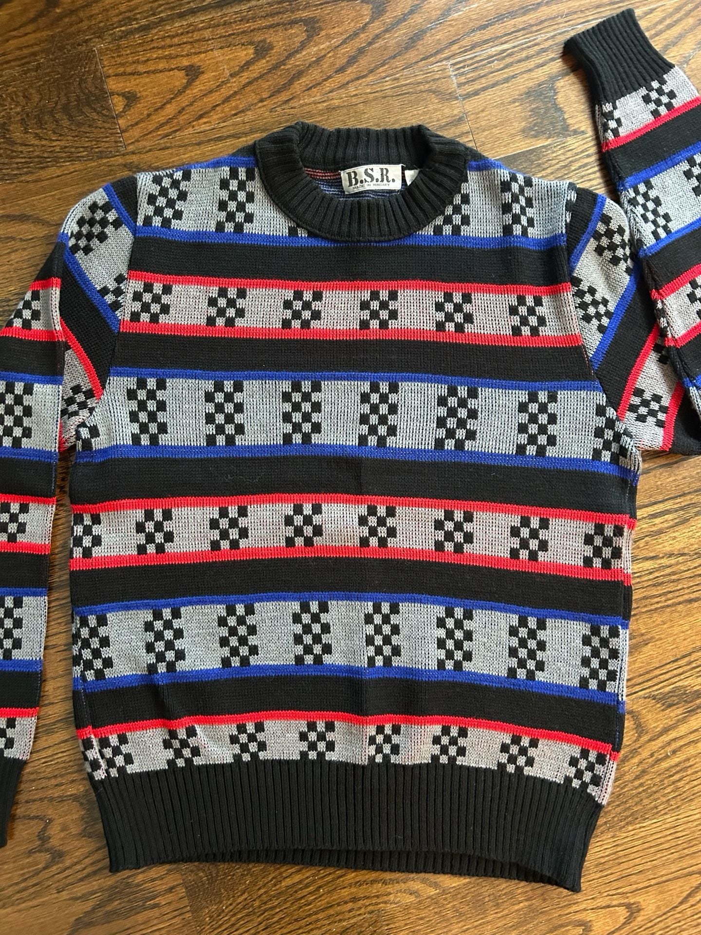 Vintage 90s B.S.R. Geometric Pattern Sweater Size M 3