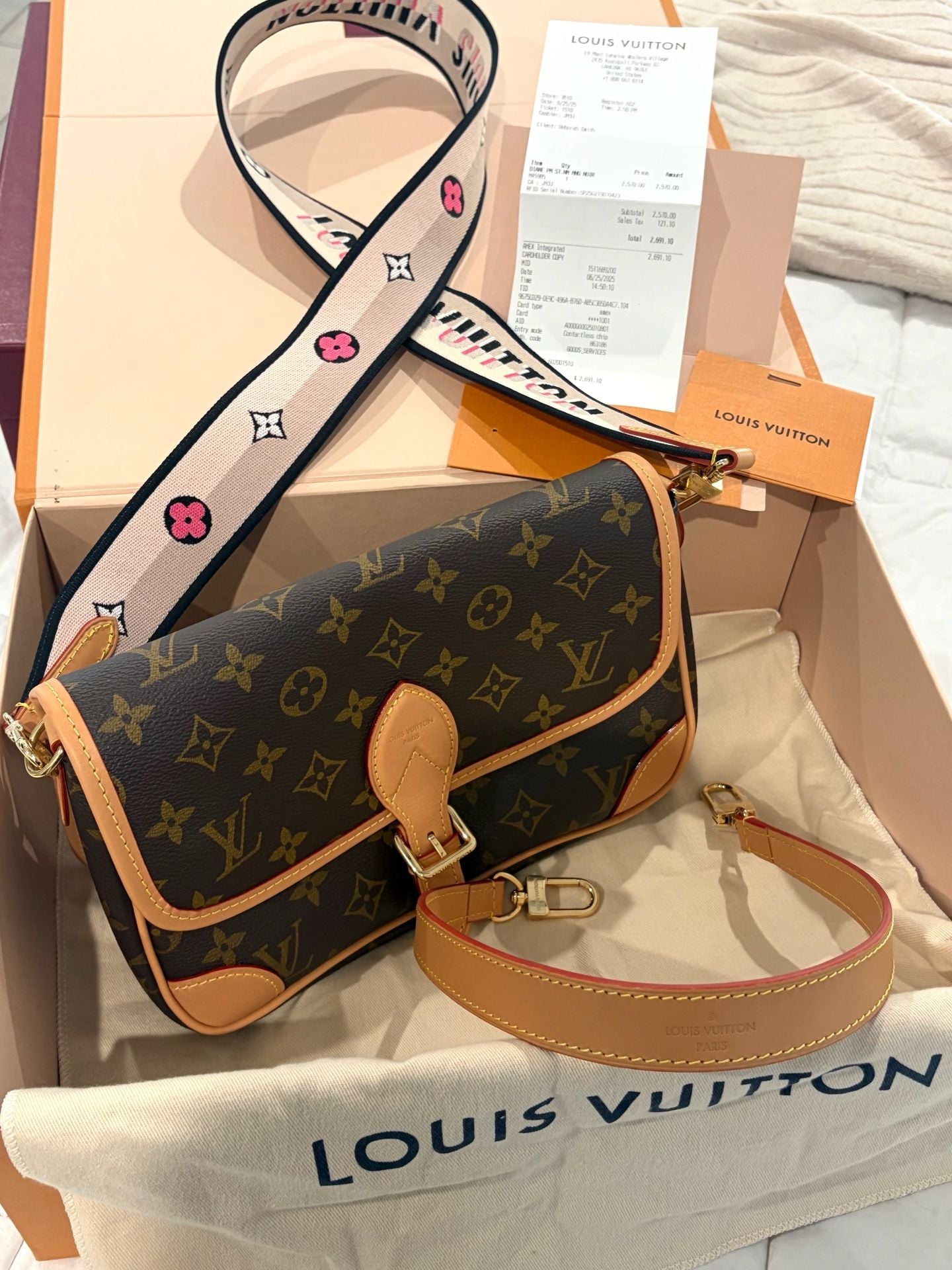Louis Vuitton Diane Monogram Canvas Satchel Handbag 2