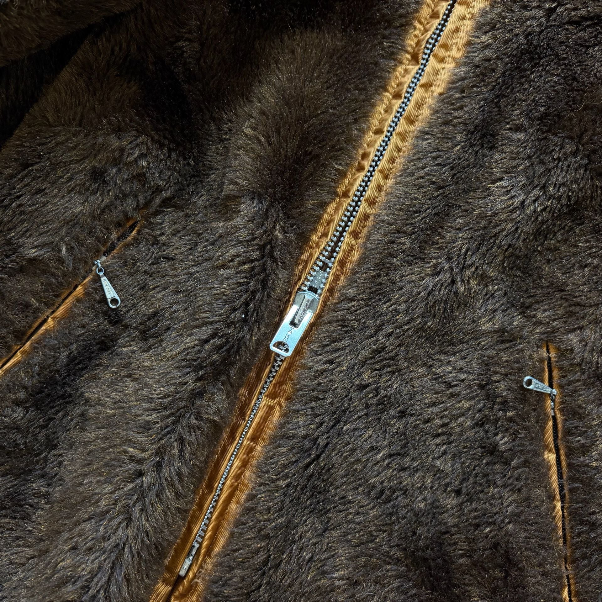 50s Reversible Pile Grizzly Hooded Work Jacket Talon - M 4