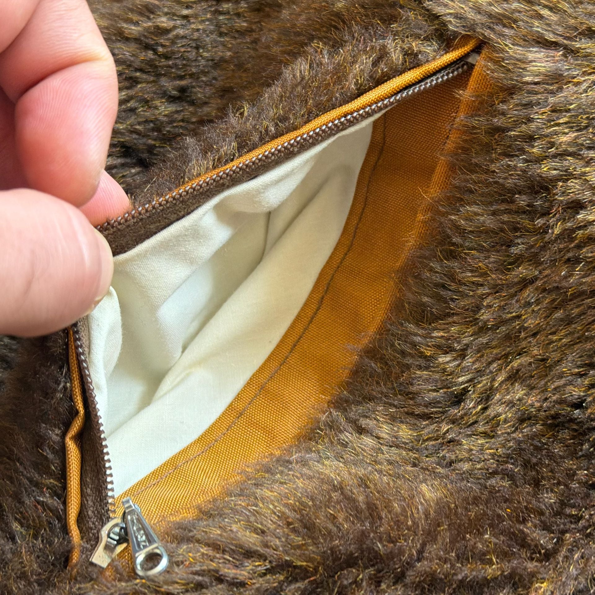 50s Reversible Pile Grizzly Hooded Work Jacket Talon - M 6