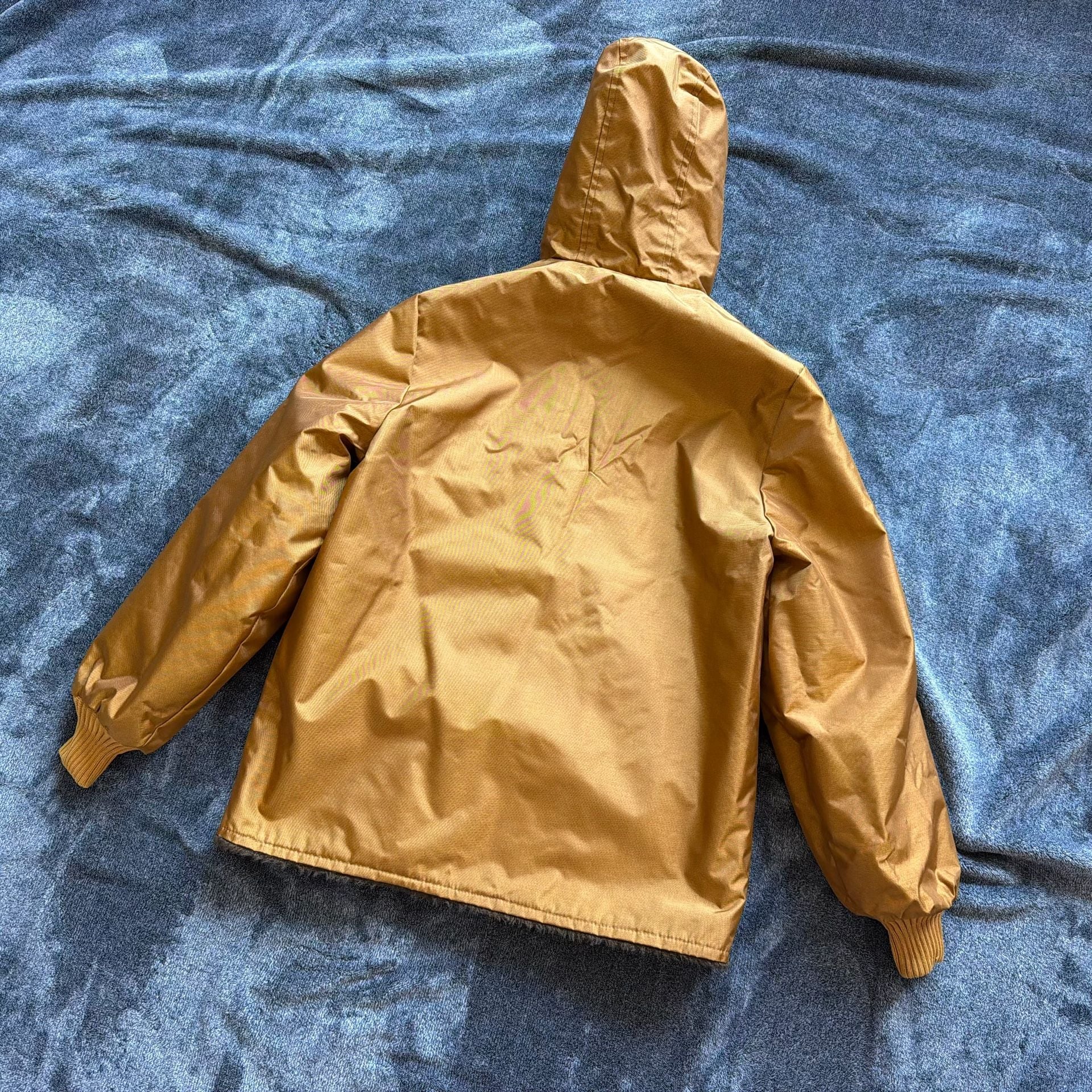 50s Reversible Pile Grizzly Hooded Work Jacket Talon - M 9
