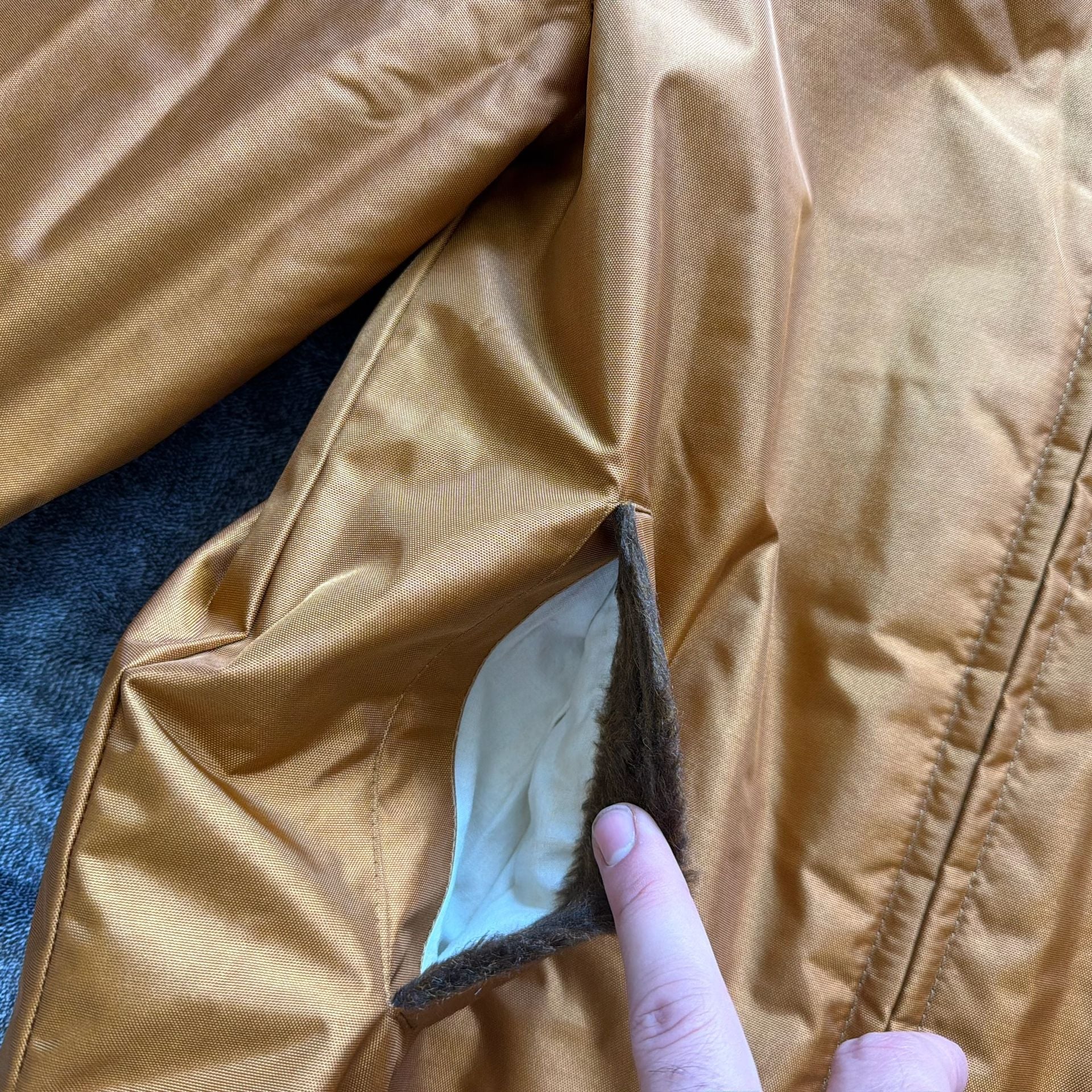 50s Reversible Pile Grizzly Hooded Work Jacket Talon - M 13
