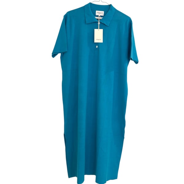FrNCH Paris Knit Polo Maxi Dress Azur Size S