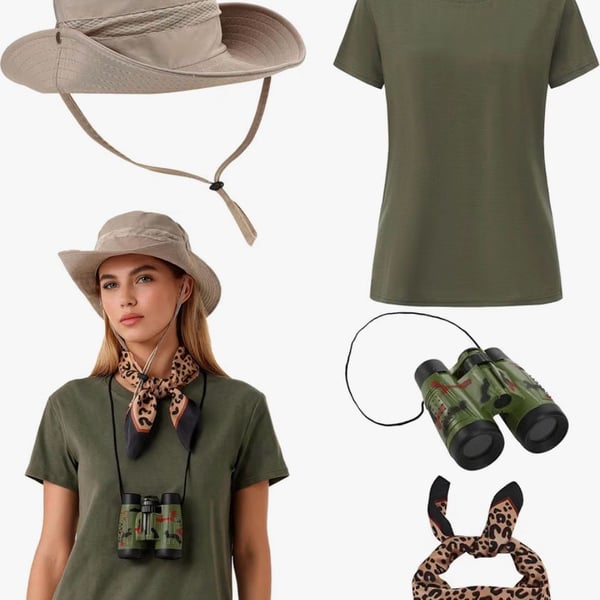 Halloween Party Seaquria Safari Outfit 4-Piece Set Size XL Green New