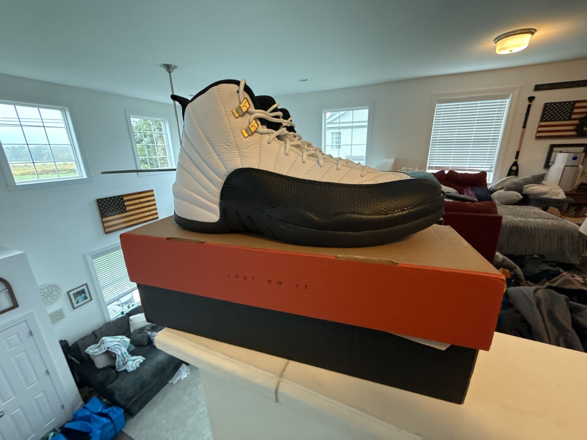 Air Jordan 12 Retro Taxi Size 12 White Black 2