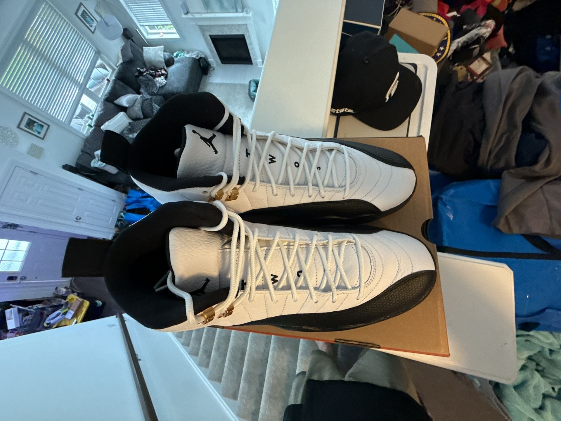 Air Jordan 12 Retro Taxi Size 12 White Black 3